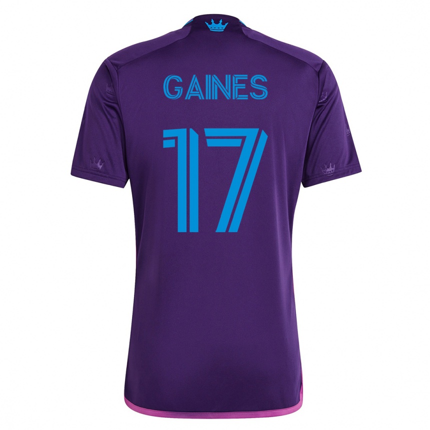 Kinder Fußball Mckinze Gaines #17 Violett Auswärtstrikot Trikot 2023/24 T-Shirt Luxemburg