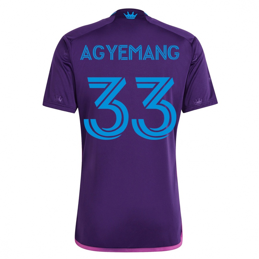 Kinder Fußball Patrick Agyemang #33 Violett Auswärtstrikot Trikot 2023/24 T-Shirt Luxemburg