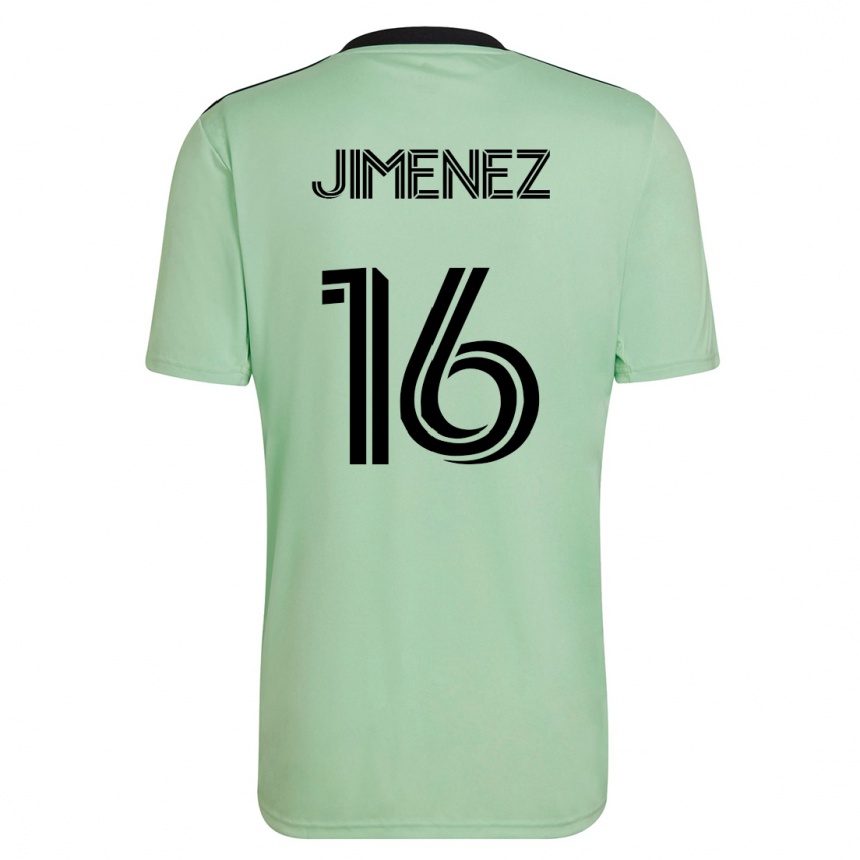 Kinder Fußball Héctor Jiménez #16 Hellgrün Auswärtstrikot Trikot 2023/24 T-Shirt Luxemburg