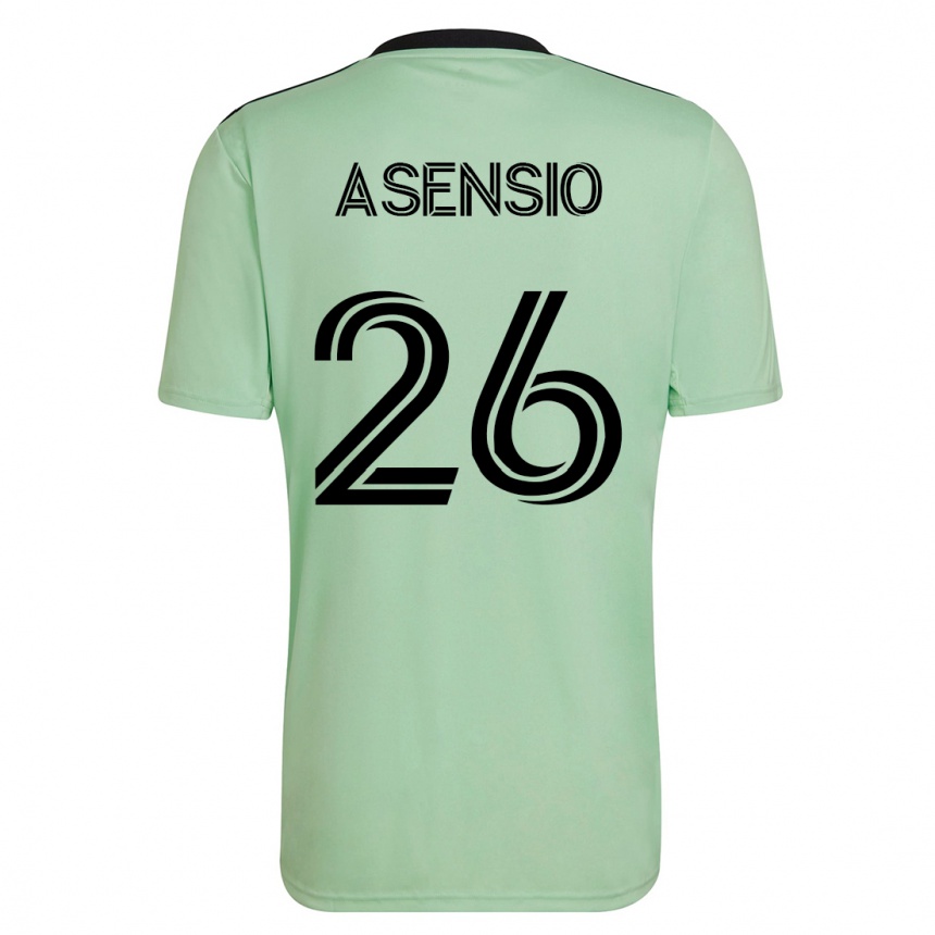 Kinder Fußball Charlie Asensio #26 Hellgrün Auswärtstrikot Trikot 2023/24 T-Shirt Luxemburg