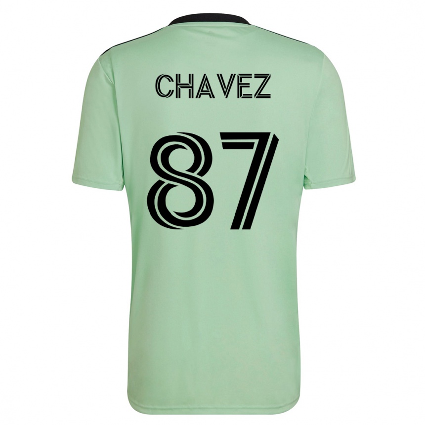 Kinder Fußball Alfonso Ocampo-Chávez #87 Hellgrün Auswärtstrikot Trikot 2023/24 T-Shirt Luxemburg
