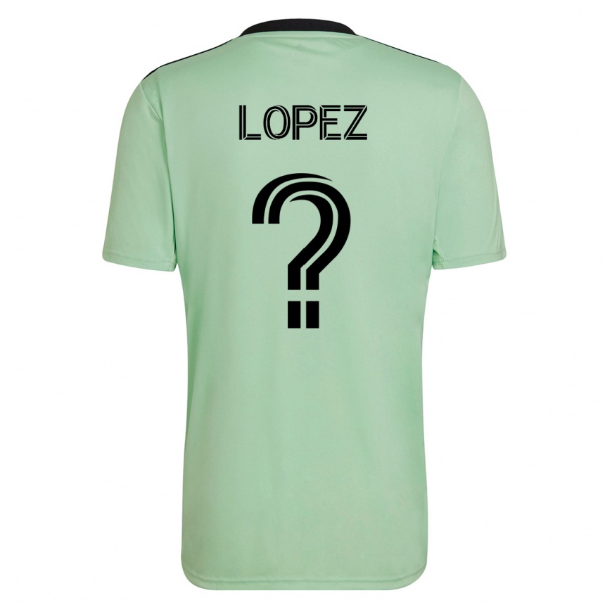 Kinder Fußball Eric López #0 Hellgrün Auswärtstrikot Trikot 2023/24 T-Shirt Luxemburg