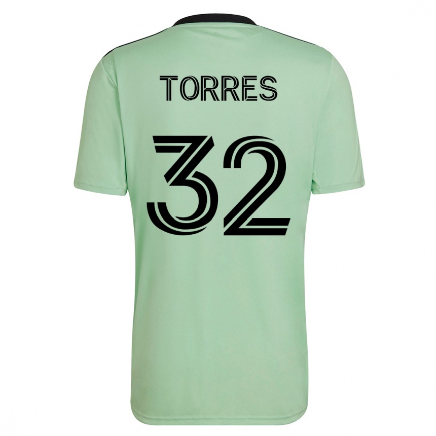 Kinder Fußball Ervin Torres #32 Hellgrün Auswärtstrikot Trikot 2023/24 T-Shirt Luxemburg