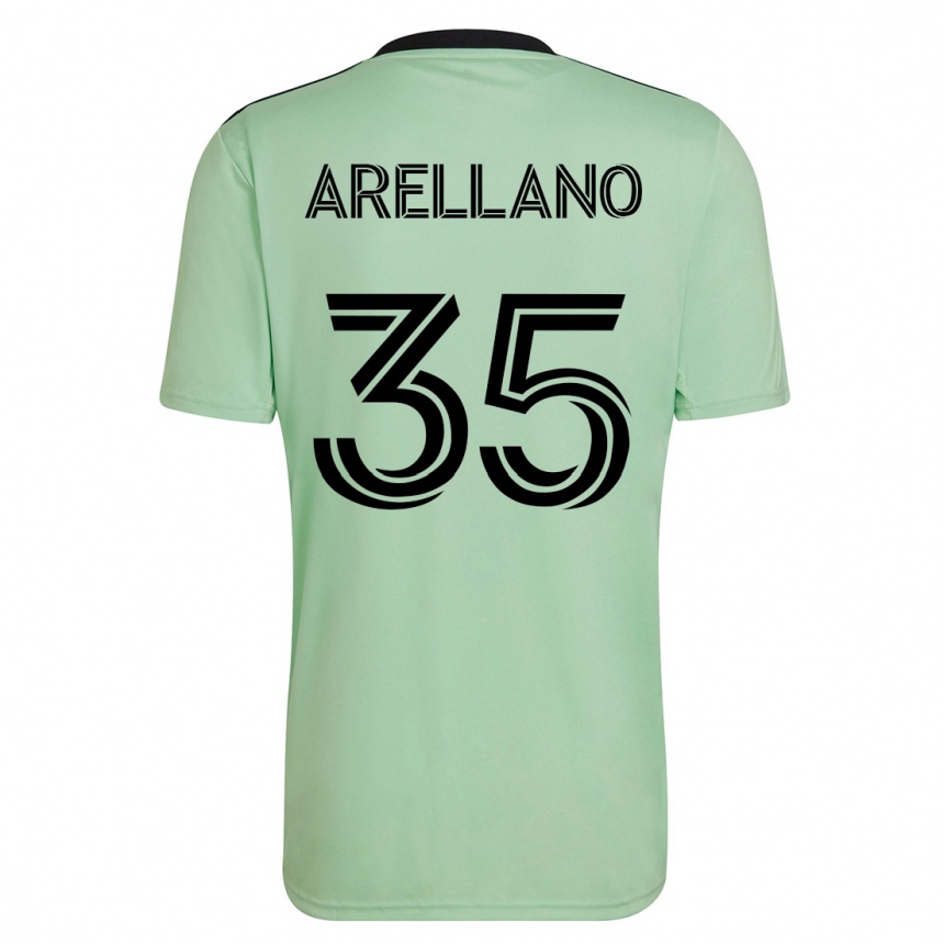 Kinder Fußball Bryan Arellano #35 Hellgrün Auswärtstrikot Trikot 2023/24 T-Shirt Luxemburg