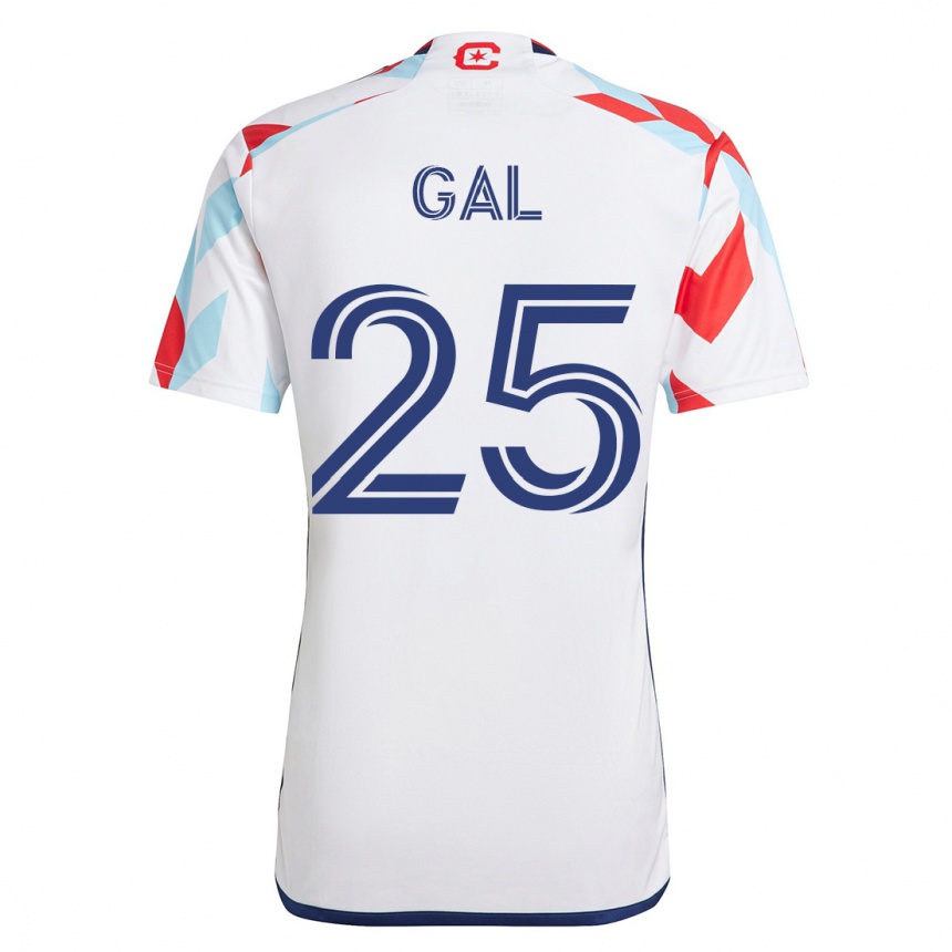 Kinder Fußball Jeff Gal #25 Weiß Blau Auswärtstrikot Trikot 2023/24 T-Shirt Luxemburg