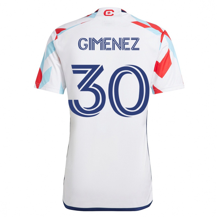Kinder Fußball Gastón Giménez #30 Weiß Blau Auswärtstrikot Trikot 2023/24 T-Shirt Luxemburg