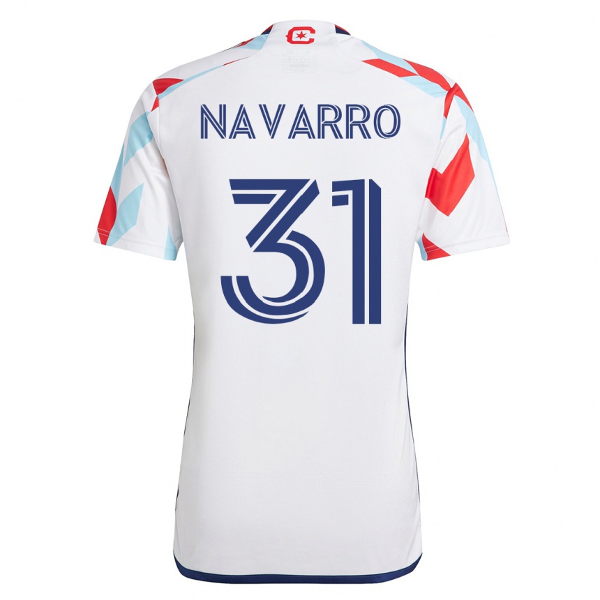 Kinder Fußball Federico Navarro #31 Weiß Blau Auswärtstrikot Trikot 2023/24 T-Shirt Luxemburg