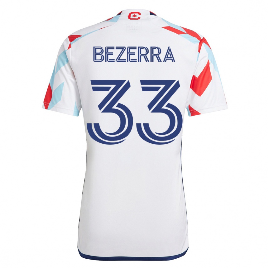 Kinder Fußball Victor Bezerra #33 Weiß Blau Auswärtstrikot Trikot 2023/24 T-Shirt Luxemburg