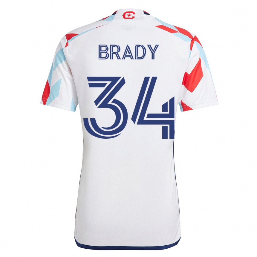 Kinder Fußball Chris Brady #34 Weiß Blau Auswärtstrikot Trikot 2023/24 T-Shirt Luxemburg