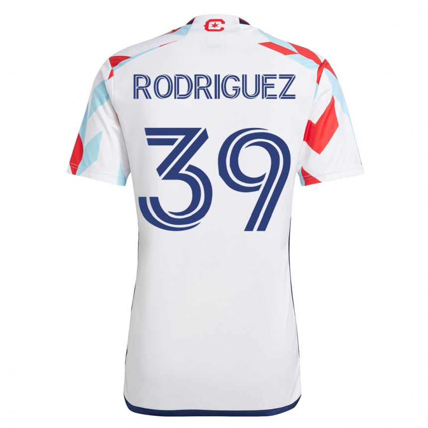 Kinder Fußball Allan Rodriguez #39 Weiß Blau Auswärtstrikot Trikot 2023/24 T-Shirt Luxemburg