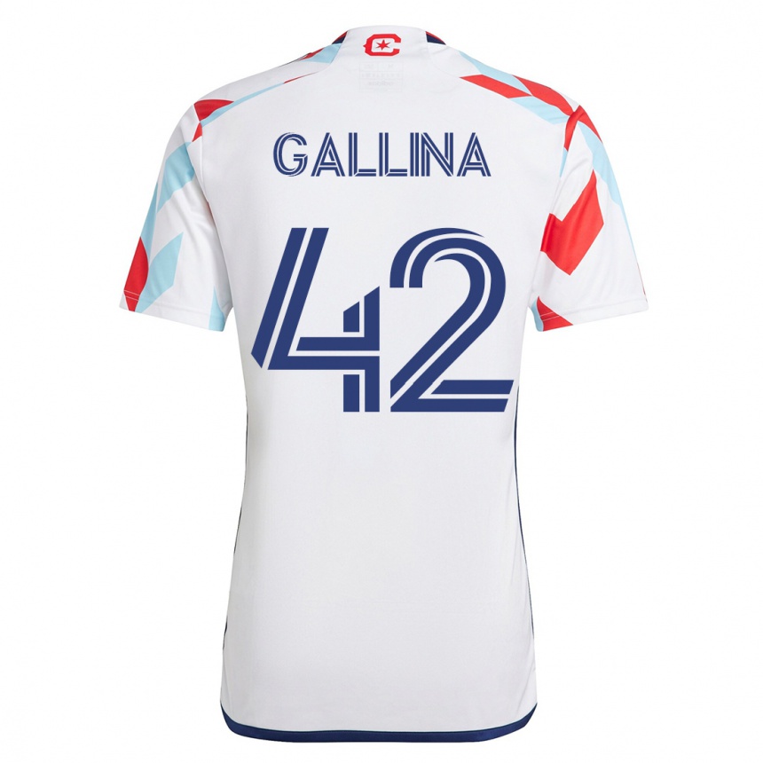 Kinder Fußball Henrique Gallina #42 Weiß Blau Auswärtstrikot Trikot 2023/24 T-Shirt Luxemburg