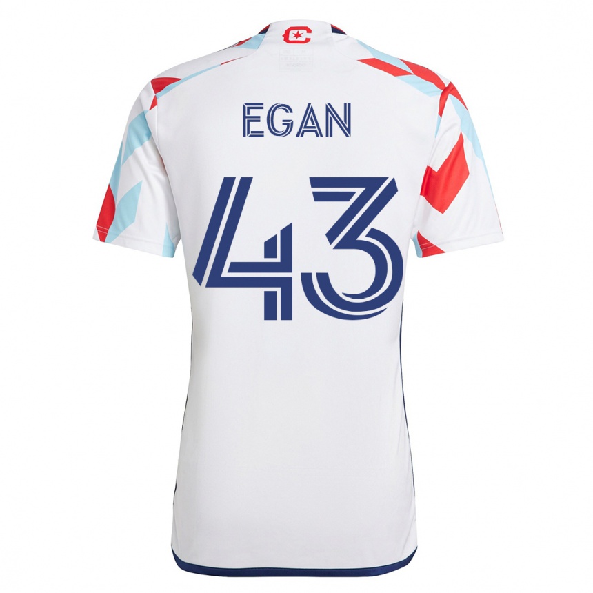 Kinder Fußball Noah Egan #43 Weiß Blau Auswärtstrikot Trikot 2023/24 T-Shirt Luxemburg