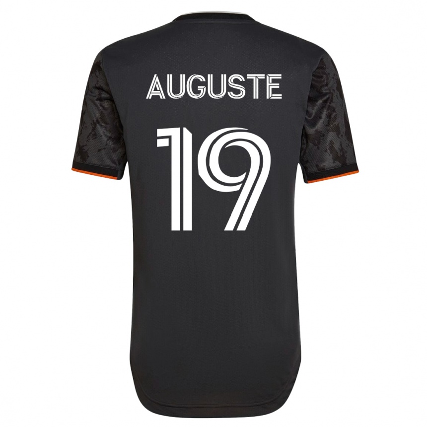 Kinder Fußball Charles Auguste #19 Schwarz Auswärtstrikot Trikot 2023/24 T-Shirt Luxemburg