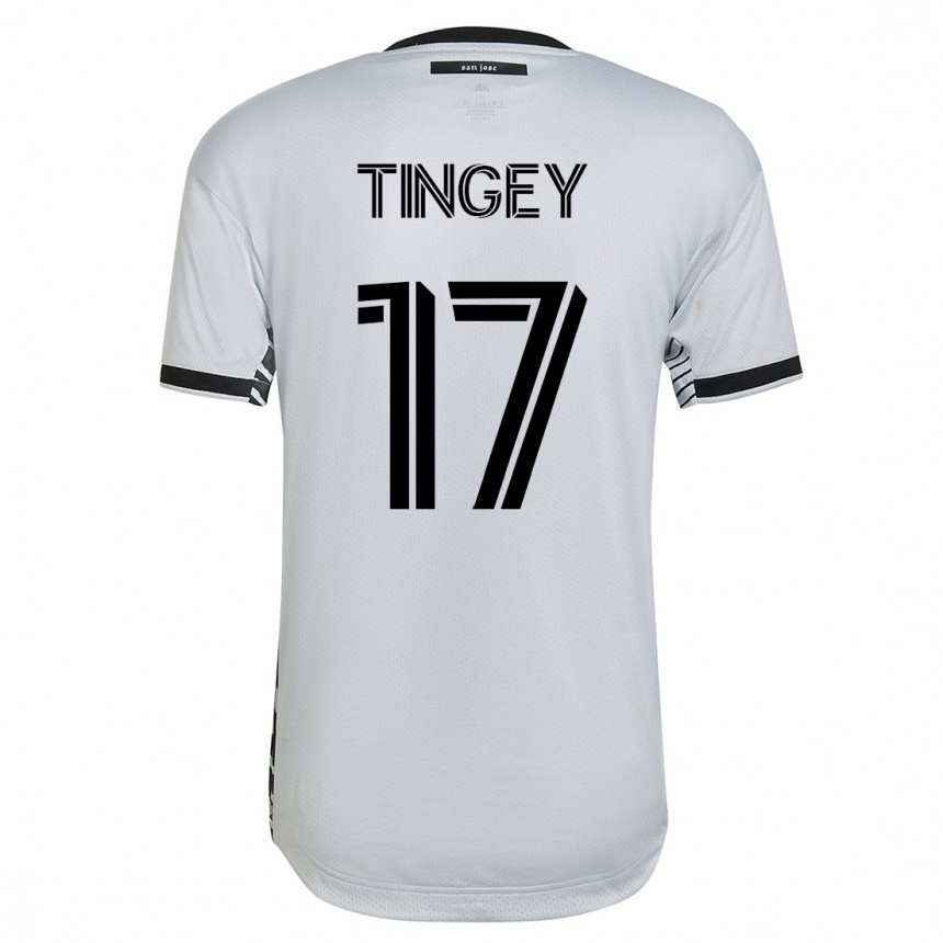 Kinder Fußball Keegan Tingey #17 Weiß Auswärtstrikot Trikot 2023/24 T-Shirt Luxemburg