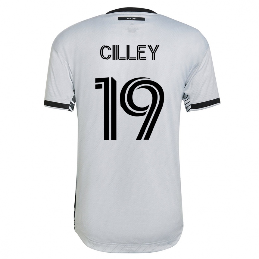 Kinder Fußball Cam Cilley #19 Weiß Auswärtstrikot Trikot 2023/24 T-Shirt Luxemburg