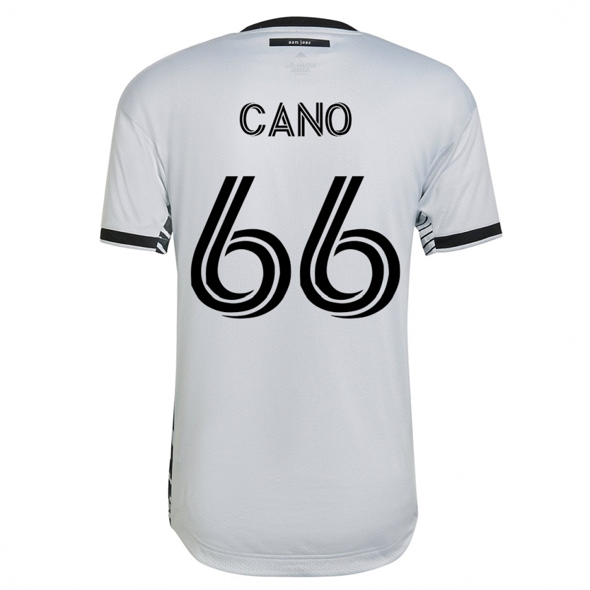 Kinder Fußball Alejandro Cano #66 Weiß Auswärtstrikot Trikot 2023/24 T-Shirt Luxemburg