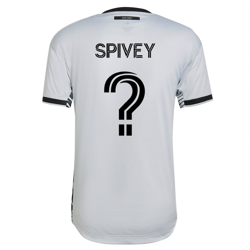 Kinder Fußball Kaedren Spivey #0 Weiß Auswärtstrikot Trikot 2023/24 T-Shirt Luxemburg