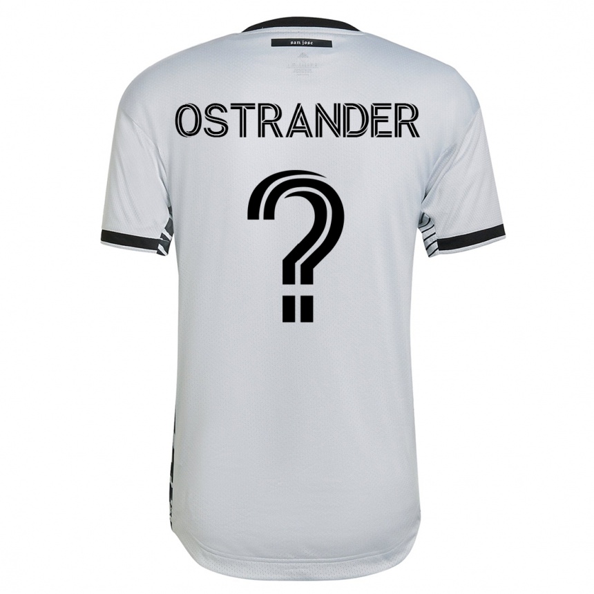 Kinder Fußball William Ostrander #0 Weiß Auswärtstrikot Trikot 2023/24 T-Shirt Luxemburg