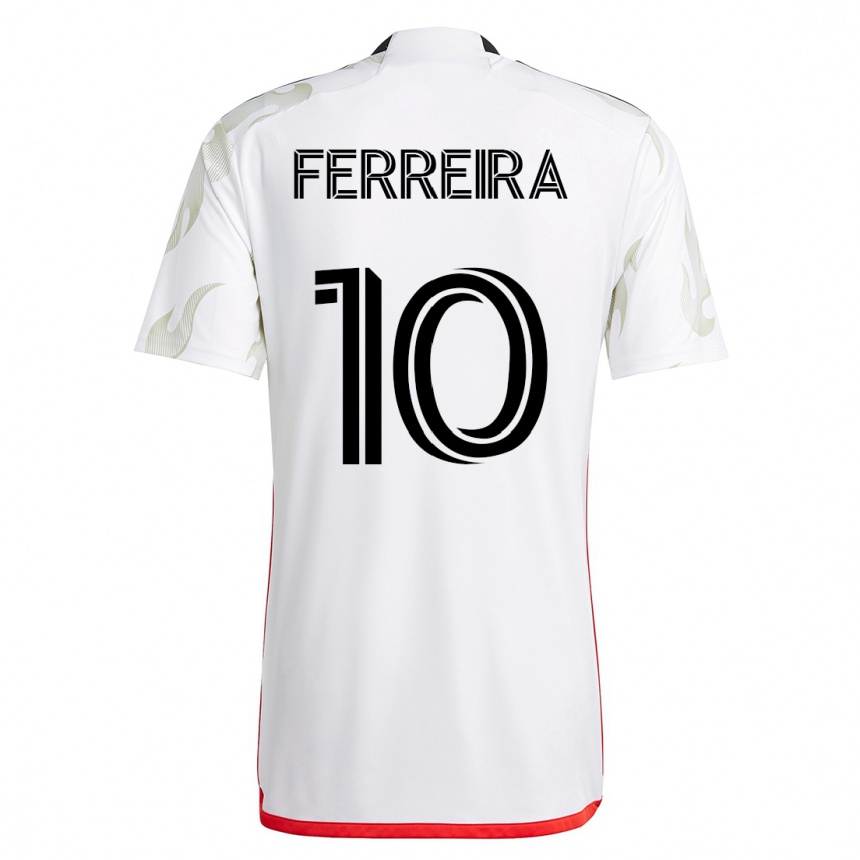 Kinder Fußball Jesús Ferreira #10 Weiß Auswärtstrikot Trikot 2023/24 T-Shirt Luxemburg