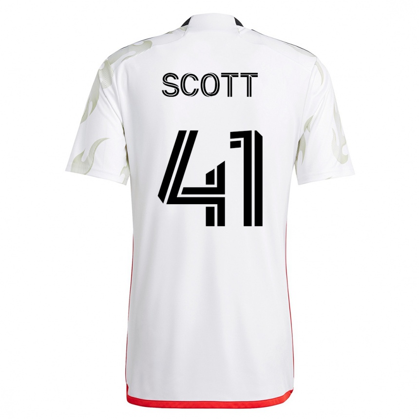 Kinder Fußball Tarik Scott #41 Weiß Auswärtstrikot Trikot 2023/24 T-Shirt Luxemburg