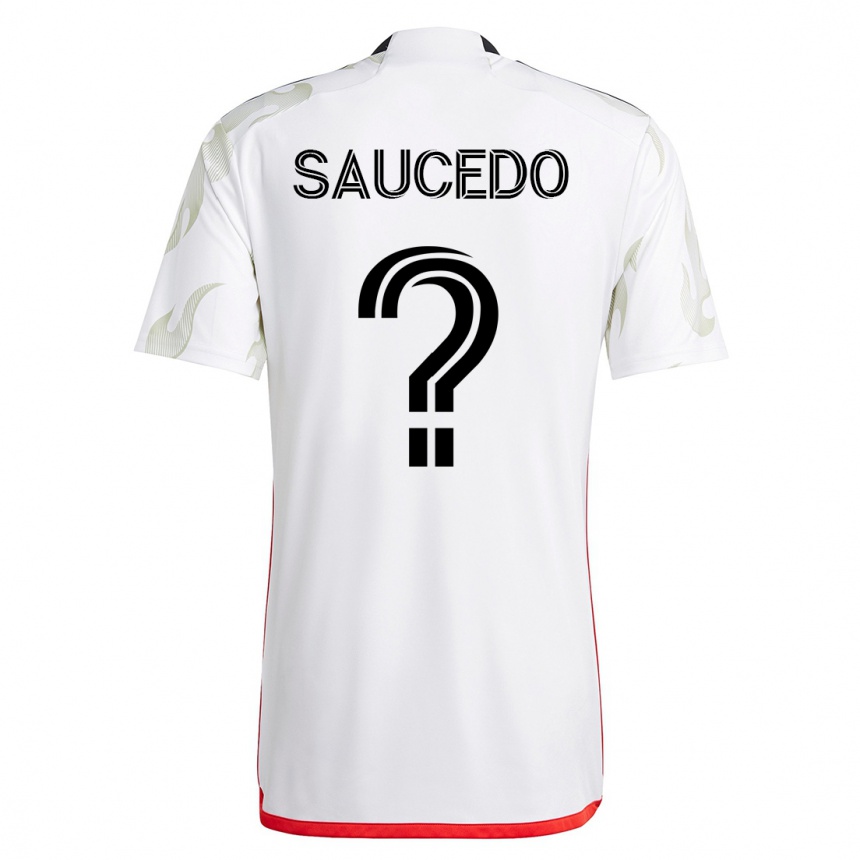 Kinder Fußball Andre Saucedo #0 Weiß Auswärtstrikot Trikot 2023/24 T-Shirt Luxemburg