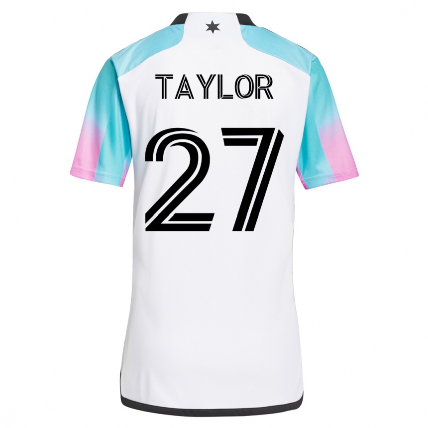 Kinder Fußball D.j. Taylor #27 Weiß Auswärtstrikot Trikot 2023/24 T-Shirt Luxemburg