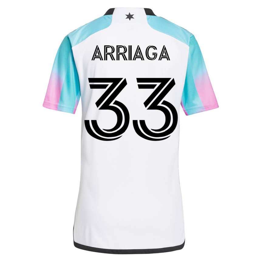 Kinder Fußball Kervin Arriaga #33 Weiß Auswärtstrikot Trikot 2023/24 T-Shirt Luxemburg