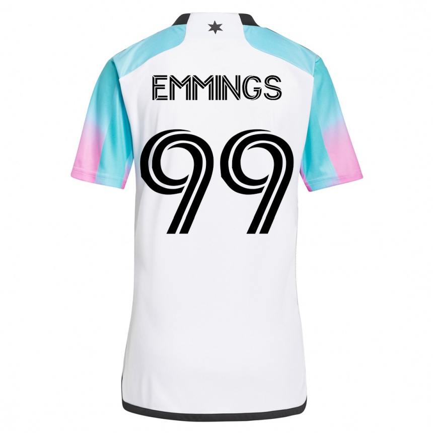 Kinder Fußball Fred Emmings #99 Weiß Auswärtstrikot Trikot 2023/24 T-Shirt Luxemburg