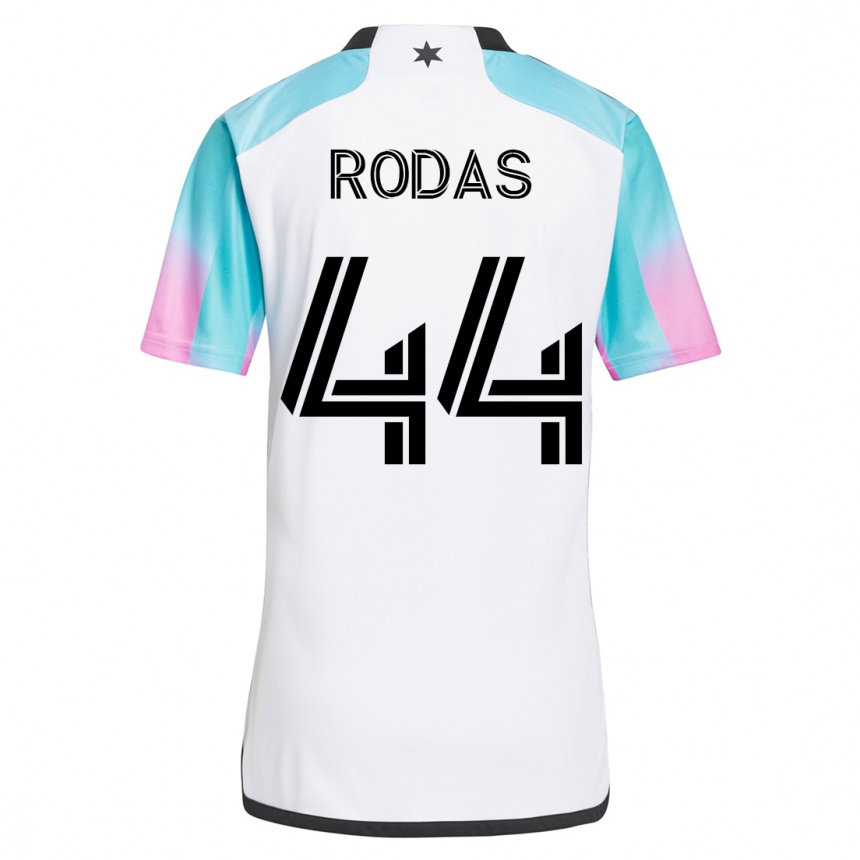 Kinder Fußball Geremy Rodas #44 Weiß Auswärtstrikot Trikot 2023/24 T-Shirt Luxemburg