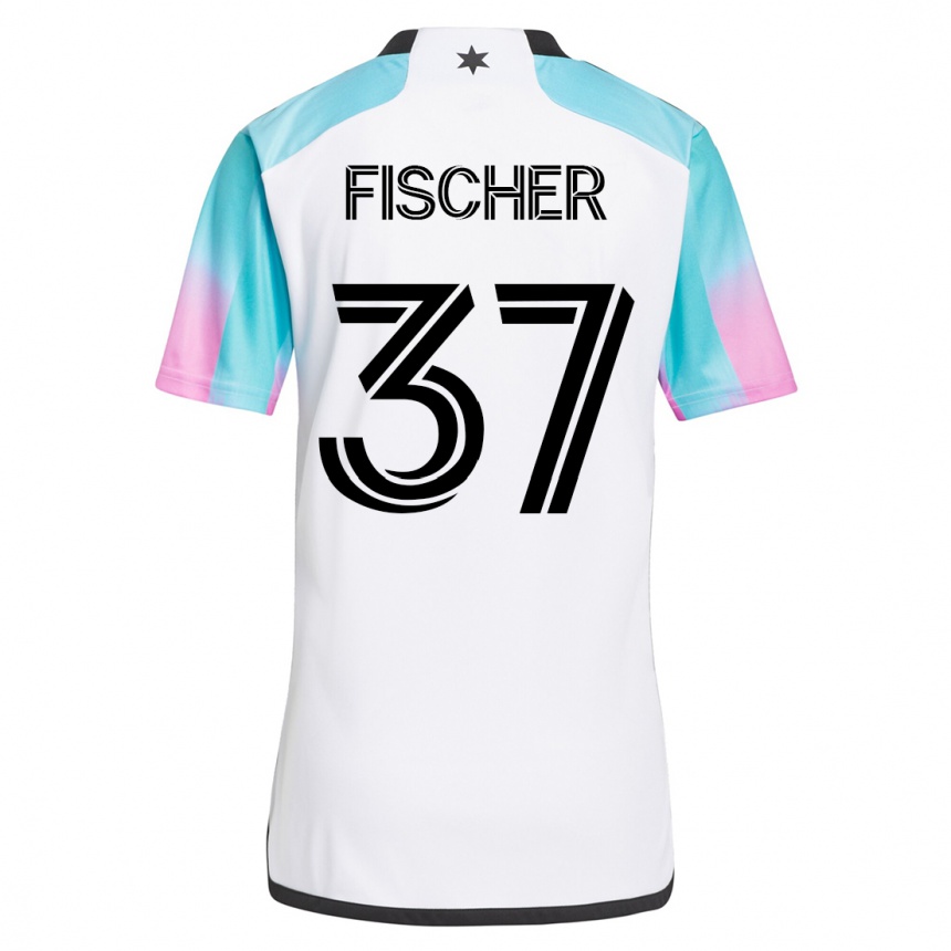 Kinder Fußball Britton Fischer #37 Weiß Auswärtstrikot Trikot 2023/24 T-Shirt Luxemburg