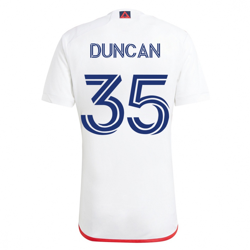 Kinder Fußball Nakye Greenidge-Duncan #35 Weiß Rot Auswärtstrikot Trikot 2023/24 T-Shirt Luxemburg