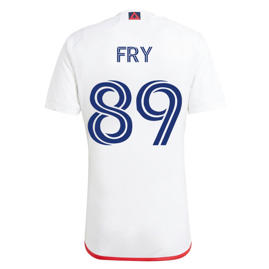 Kinder Fußball Malcolm Fry #89 Weiß Rot Auswärtstrikot Trikot 2023/24 T-Shirt Luxemburg