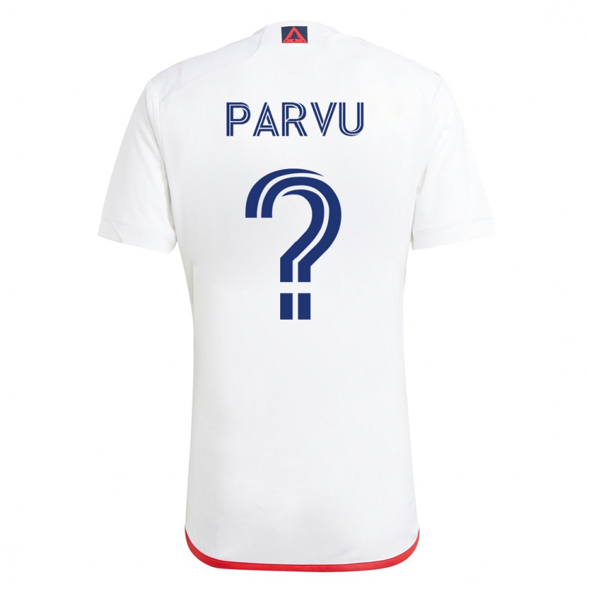 Kinder Fußball Alexandru Parvu #0 Weiß Rot Auswärtstrikot Trikot 2023/24 T-Shirt Luxemburg