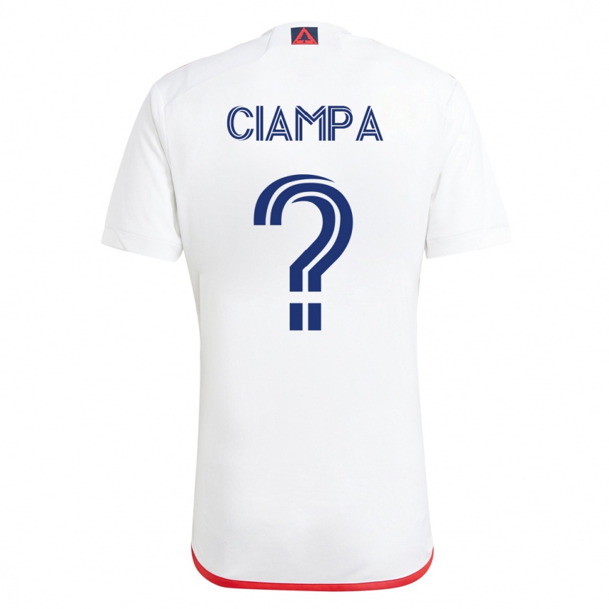 Kinder Fußball Giuseppe Ciampa #0 Weiß Rot Auswärtstrikot Trikot 2023/24 T-Shirt Luxemburg
