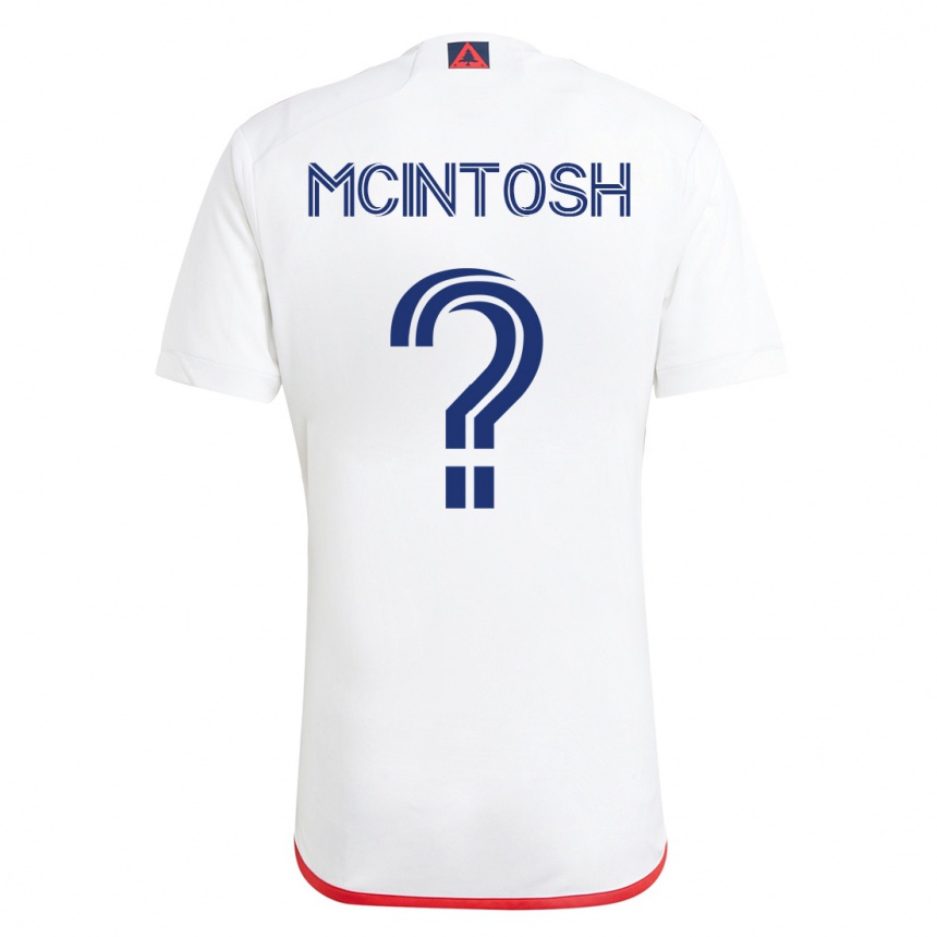 Kinder Fußball Damario Mcintosh #0 Weiß Rot Auswärtstrikot Trikot 2023/24 T-Shirt Luxemburg