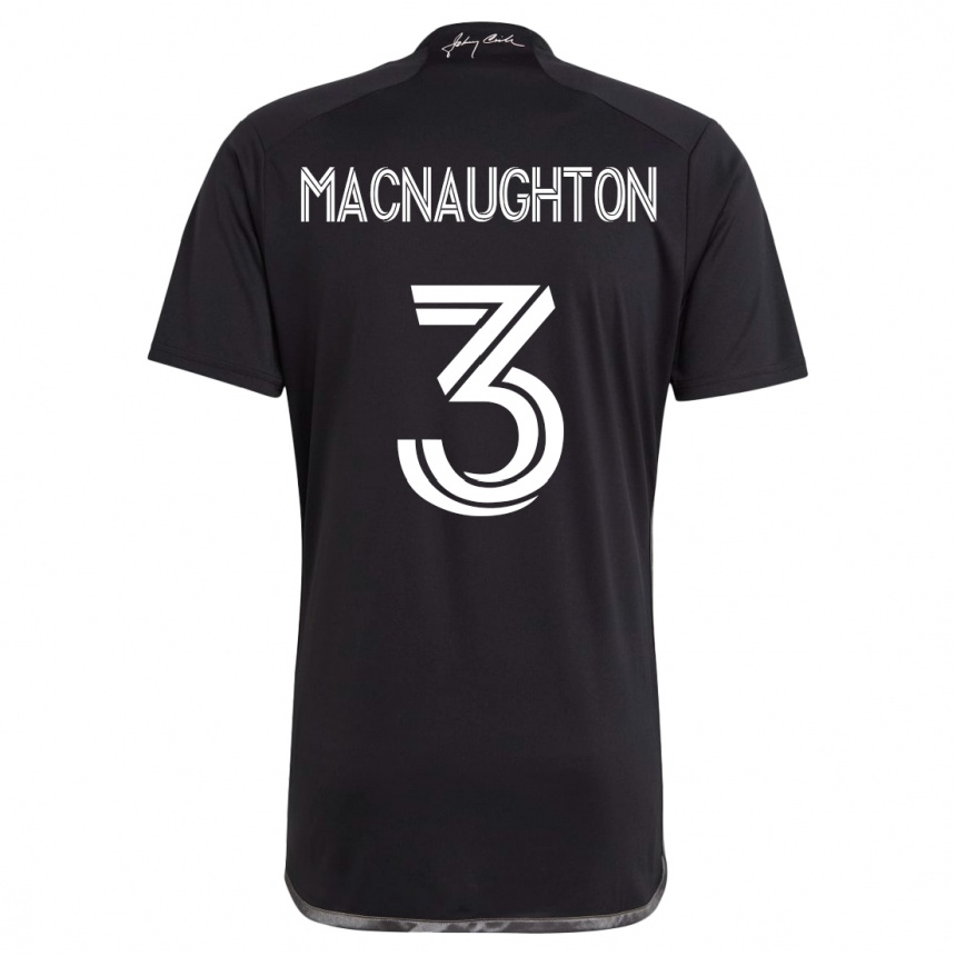 Kinder Fußball Lukas Macnaughton #3 Schwarz Auswärtstrikot Trikot 2023/24 T-Shirt Luxemburg