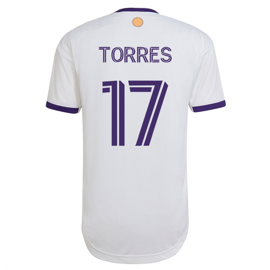 Kinder Fußball Facundo Torres #17 Weiß Auswärtstrikot Trikot 2023/24 T-Shirt Luxemburg