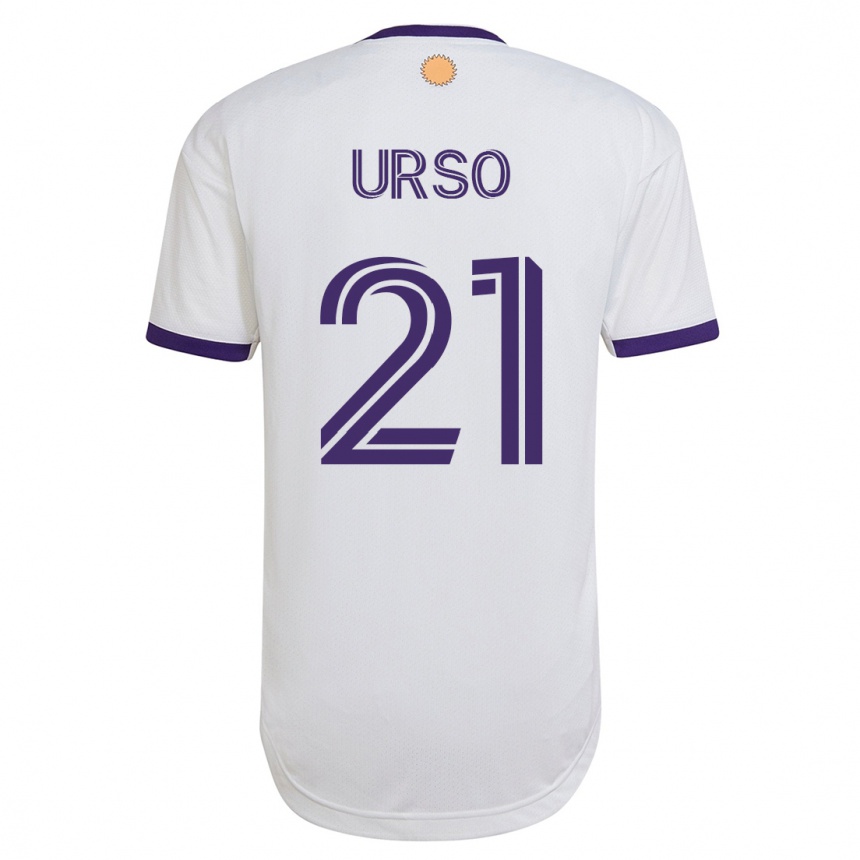 Kinder Fußball Júnior Urso #21 Weiß Auswärtstrikot Trikot 2023/24 T-Shirt Luxemburg