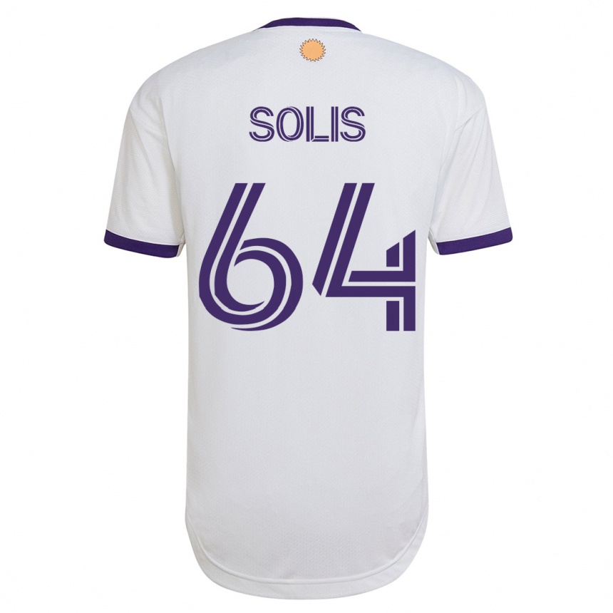 Kinder Fußball Jhon Solís #64 Weiß Auswärtstrikot Trikot 2023/24 T-Shirt Luxemburg