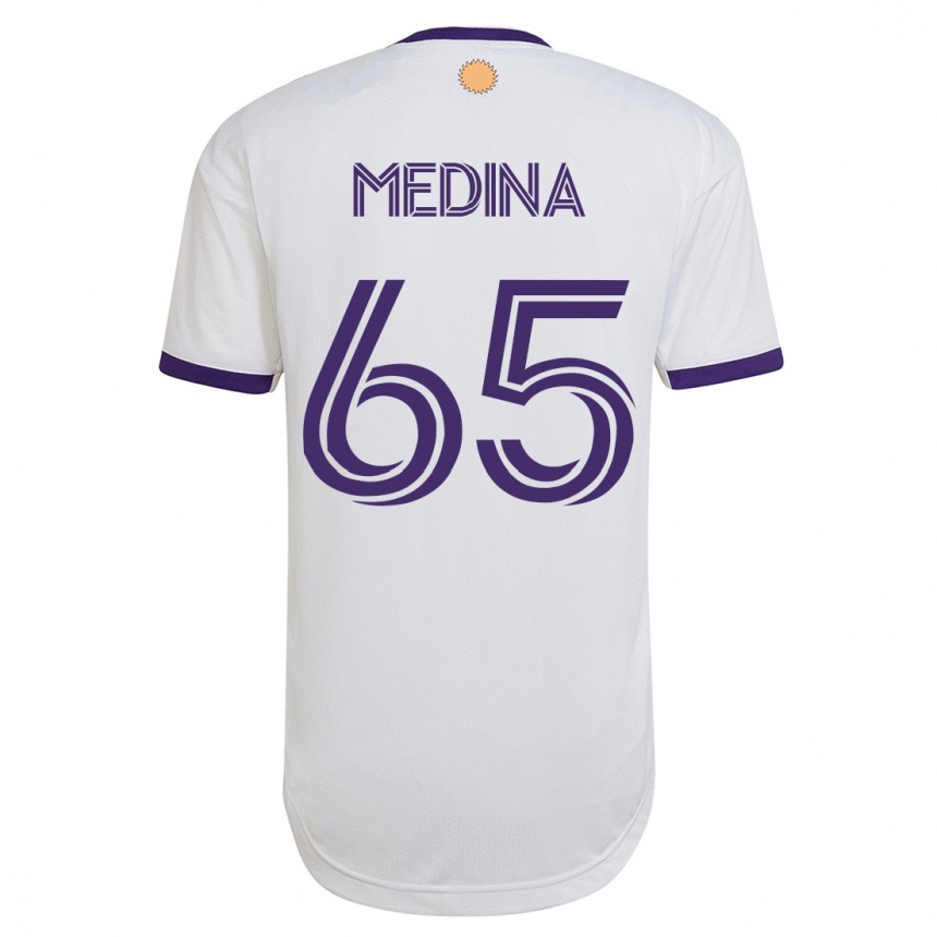 Kinder Fußball Cristian Medina #65 Weiß Auswärtstrikot Trikot 2023/24 T-Shirt Luxemburg