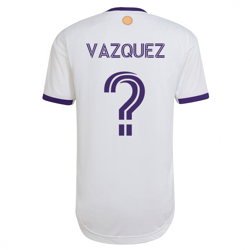 Kinder Fußball Daniel Vazquez #0 Weiß Auswärtstrikot Trikot 2023/24 T-Shirt Luxemburg