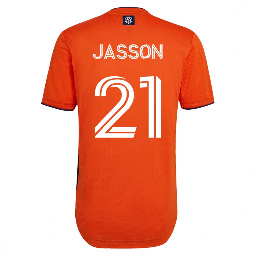 Kinder Fußball Andres Jasson #21 Schwarz Auswärtstrikot Trikot 2023/24 T-Shirt Luxemburg