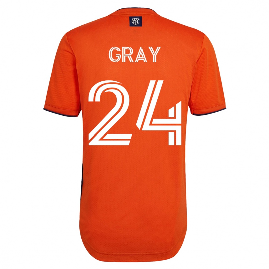 Kinder Fußball Tayvon Gray #24 Schwarz Auswärtstrikot Trikot 2023/24 T-Shirt Luxemburg