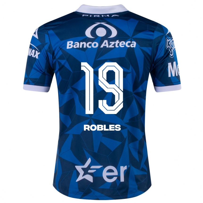 Kinder Fußball Ángel Robles #19 Blau Auswärtstrikot Trikot 2023/24 T-Shirt Luxemburg