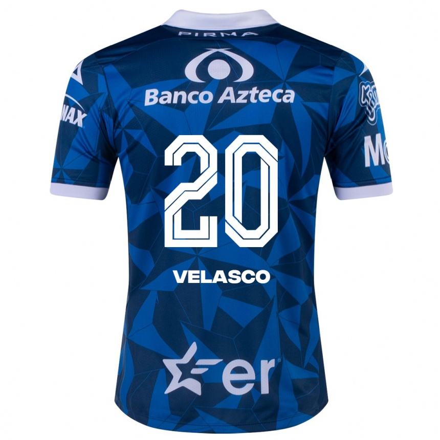 Kinder Fußball Kevin Velasco #20 Blau Auswärtstrikot Trikot 2023/24 T-Shirt Luxemburg