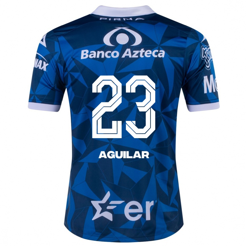 Kinder Fußball Daniel Aguilar #23 Blau Auswärtstrikot Trikot 2023/24 T-Shirt Luxemburg