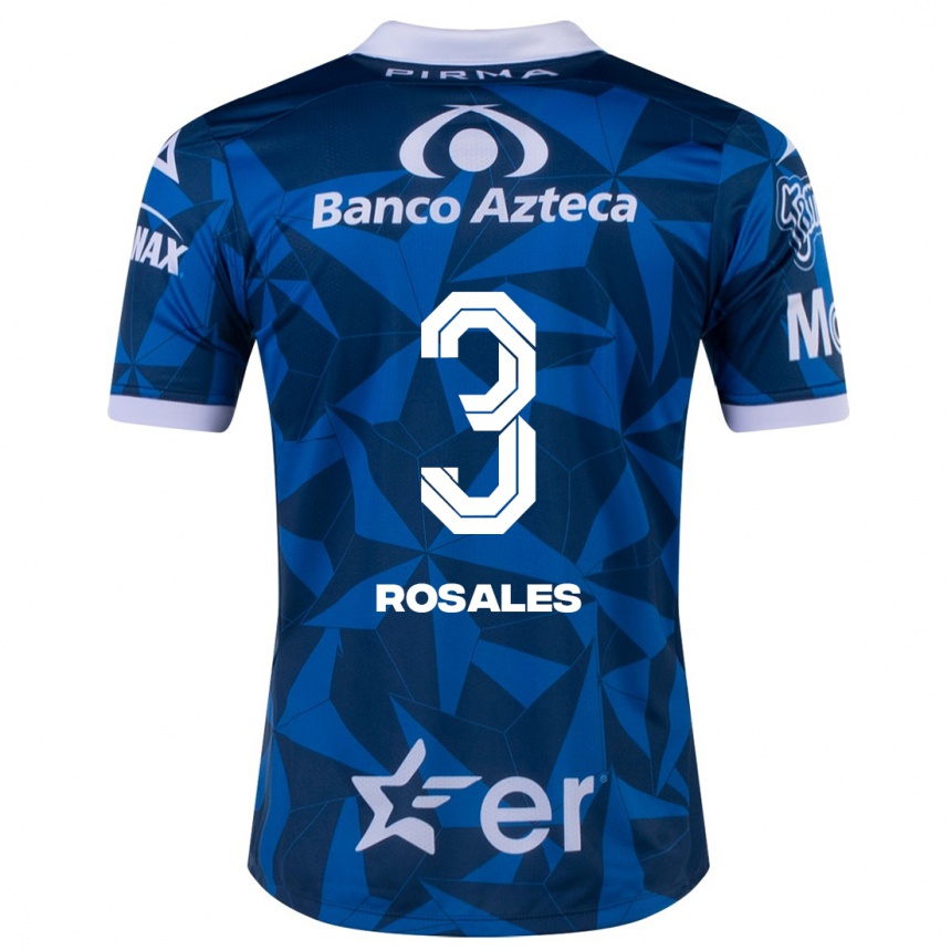 Kinder Fußball Fátima Rosales #3 Blau Auswärtstrikot Trikot 2023/24 T-Shirt Luxemburg