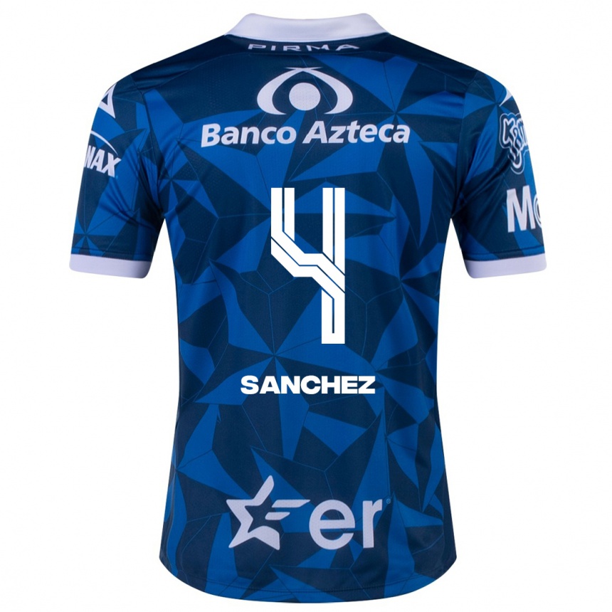 Kinder Fußball Liliana Sánchez #4 Blau Auswärtstrikot Trikot 2023/24 T-Shirt Luxemburg