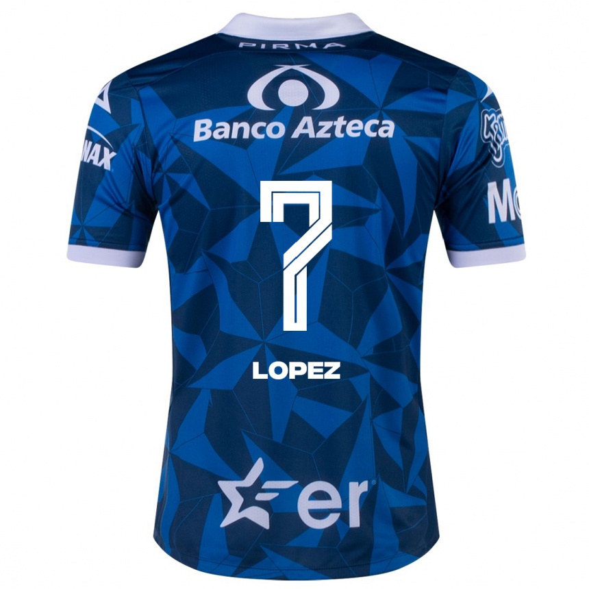 Kinder Fußball Viridiana López #7 Blau Auswärtstrikot Trikot 2023/24 T-Shirt Luxemburg