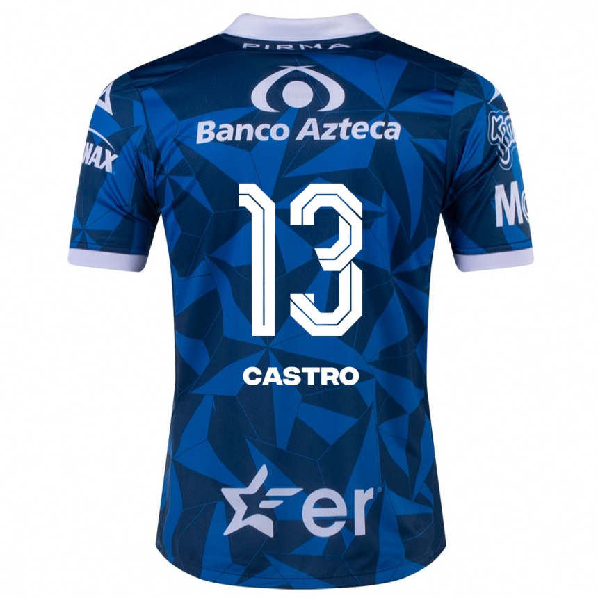 Kinder Fußball Mariam Castro #13 Blau Auswärtstrikot Trikot 2023/24 T-Shirt Luxemburg